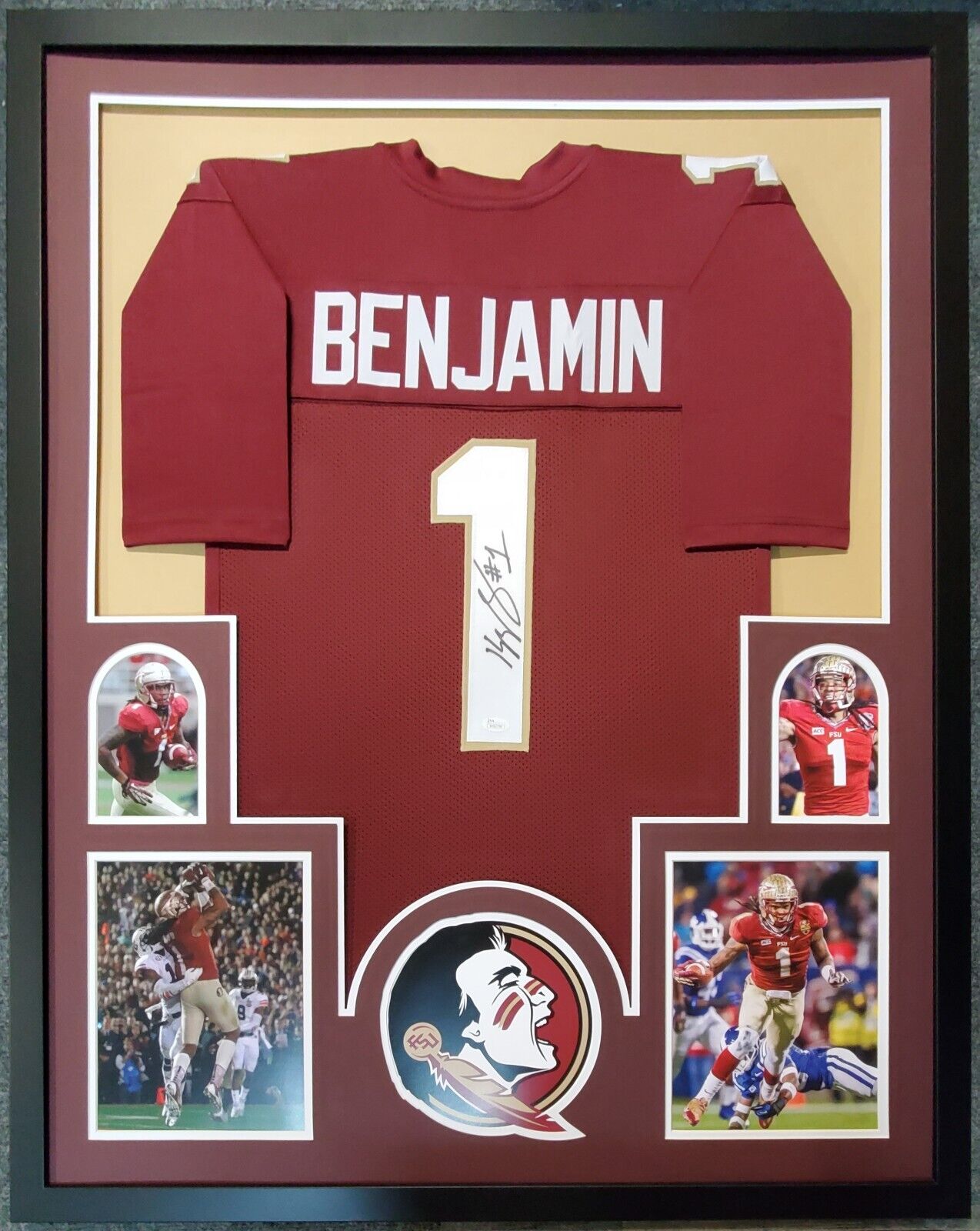 MVP Authentics Framed Florida State Seminoles Kelvin Benjamin Autographed Signed Jersey Jsa Coa 405 sports jersey framing , jersey framing