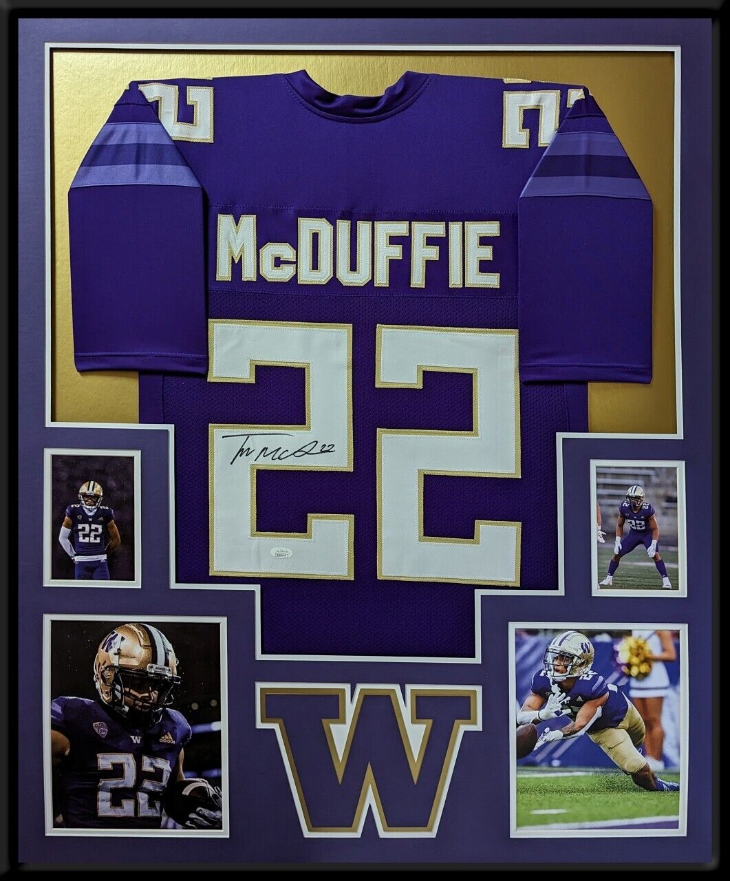 MVP Authentics Framed Washington Huskies Trent Mcduffie Autographed Signed Jersey Jsa Coa 427.50 sports jersey framing , jersey framing