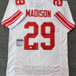 MVP Authentics New York Giants Sam Madison Autographed Signed Jersey Jsa Coa 94.50 sports jersey framing , jersey framing
