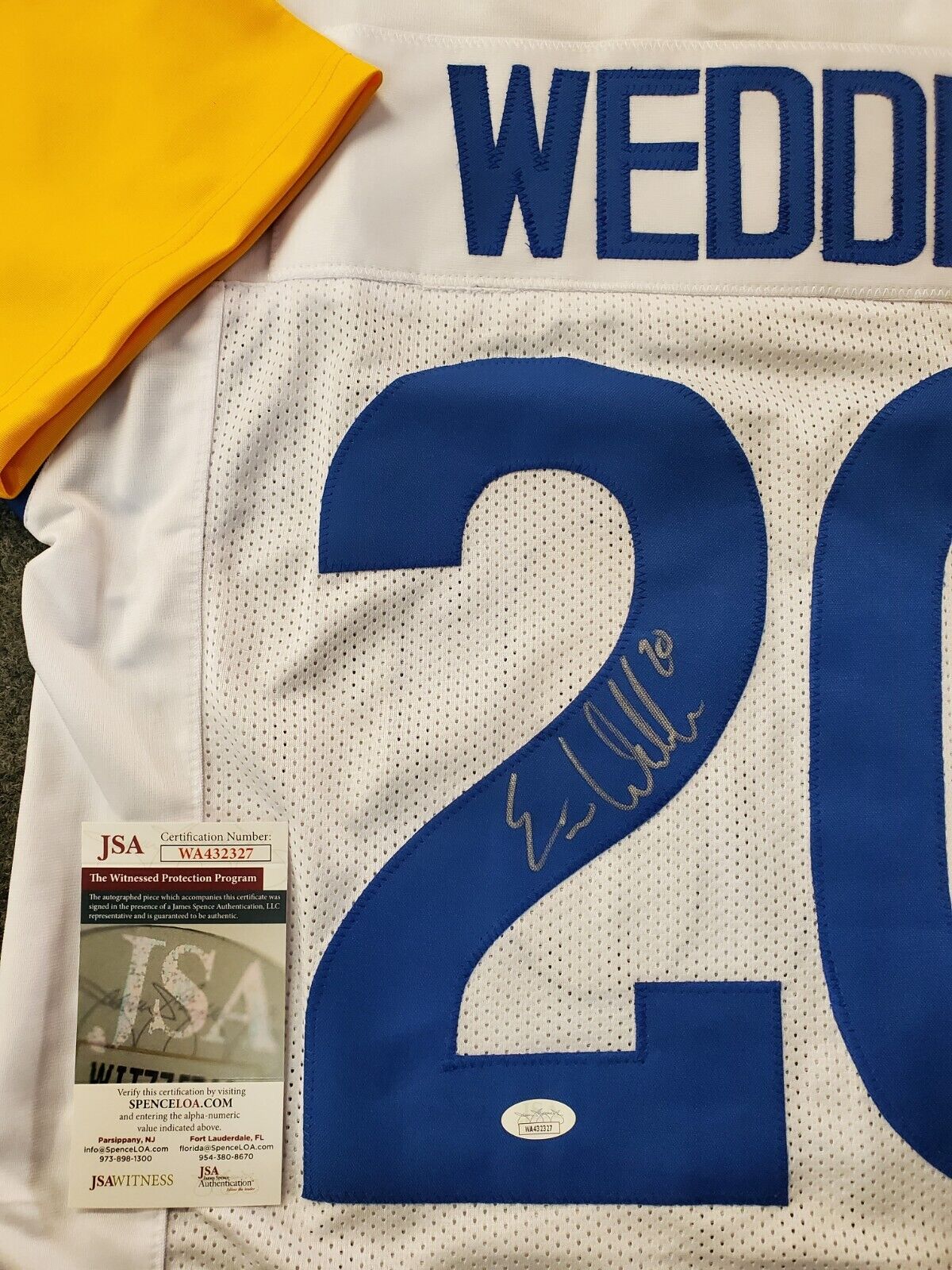 MVP Authentics Los Angeles Rams Eric Weddle Autographed Signed Jersey Jsa Coa 153 sports jersey framing , jersey framing
