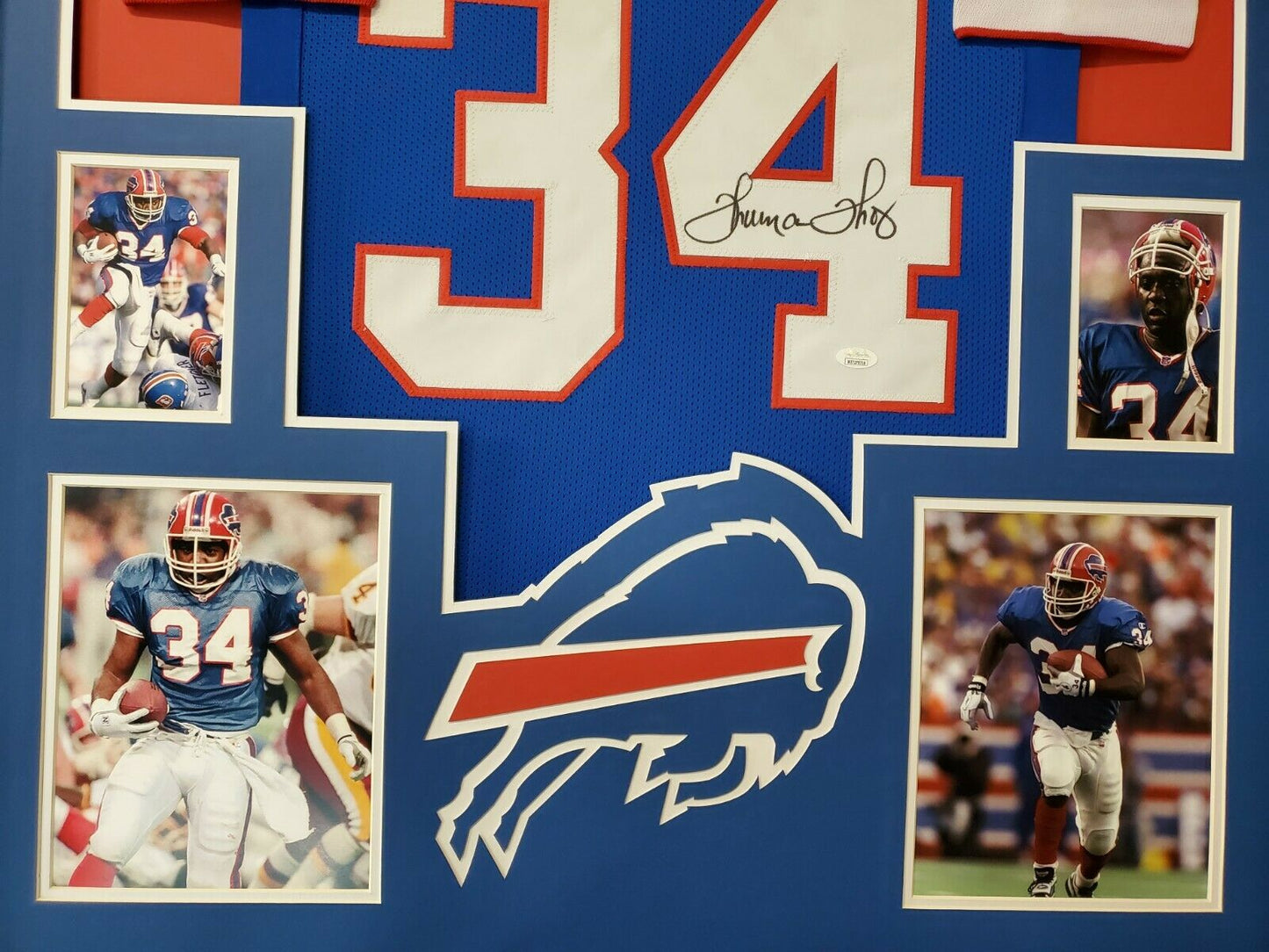 MVP Authentics Framed Buffalo Bills Thurman Thomas Autographed Signed Jersey Jsa Coa 495 sports jersey framing , jersey framing