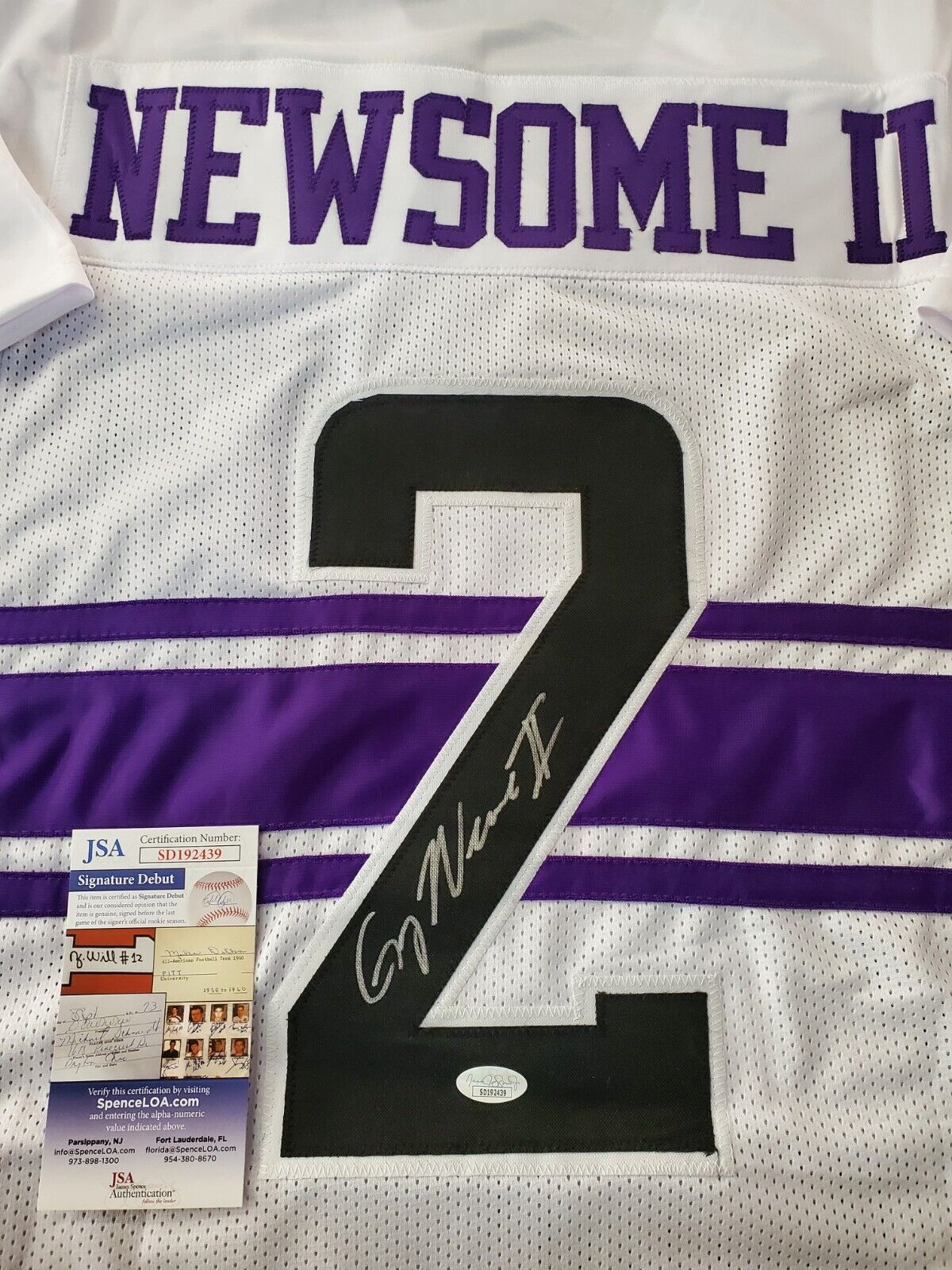 MVP Authentics Northwestern Wildcats Greg Newsome Ii Autographed Signed Jersey Jsa Coa 117 sports jersey framing , jersey framing