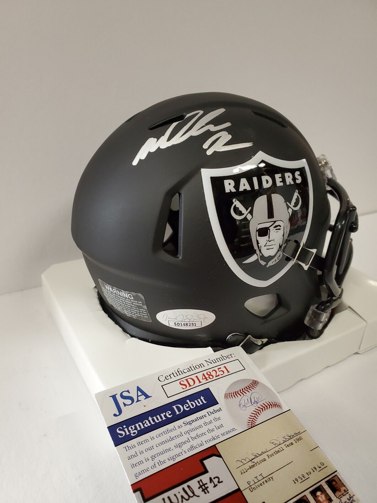 MVP Authentics Las Vegas Raiders Malcolm Koonce Autographed Signed Eclipse Mini Helmet Jsa Coa 112.50 sports jersey framing , jersey framing