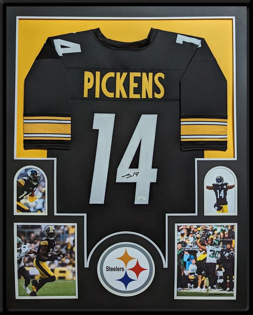 MVP Authentics Framed Pittsburgh Steelers George Pickens Autographed Signed Jersey Jsa Coa 472.50 sports jersey framing , jersey framing