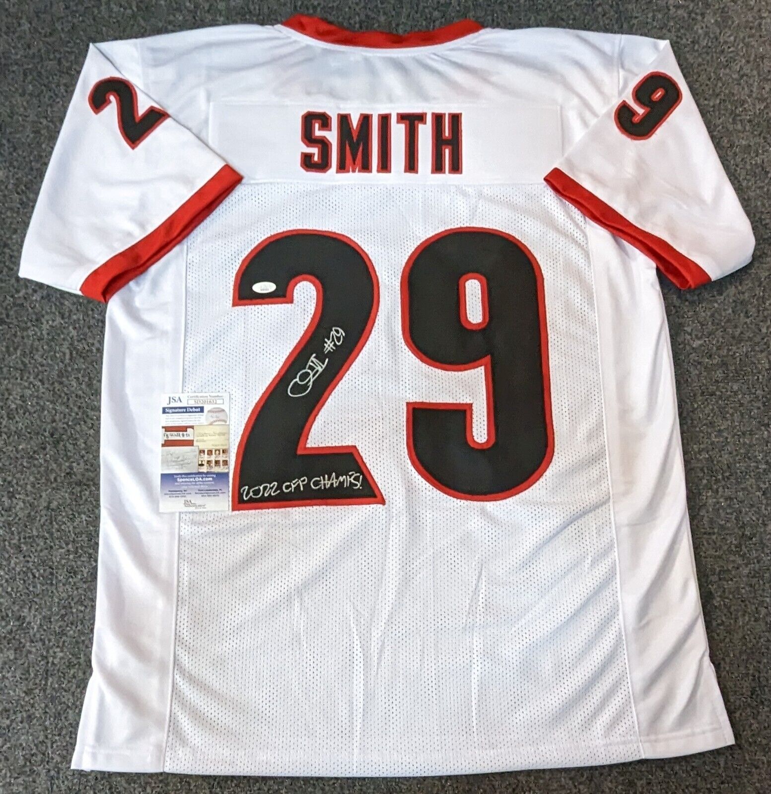 MVP Authentics Georgia Bulldogs Christopher Smith Autographed Signed Inscribed Jersey Jsa Coa 144 sports jersey framing , jersey framing