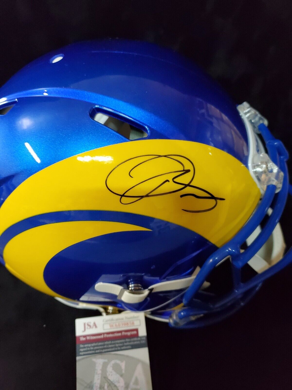 MVP Authentics Los Angeles Rams Odell Beckham Signed Full Size Authentic Speed Helmet Jsa Coa 449.10 sports jersey framing , jersey framing