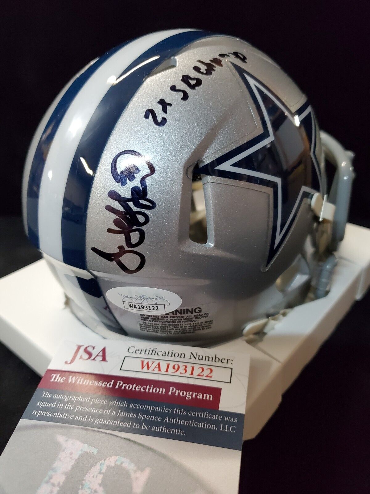 MVP Authentics Dallas Cowboys Jim Jeffcoat Signed Inscribed Speed Mini Helmet Jsa Coa 90 sports jersey framing , jersey framing