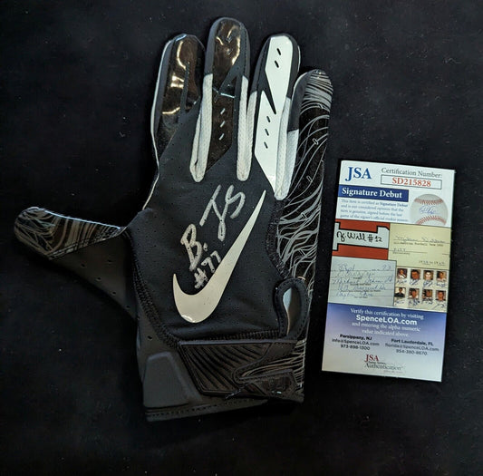 MVP Authentics Pittsburgh Steelers Broderick Jones Signed Glove Jsa Coa 85.50 sports jersey framing , jersey framing
