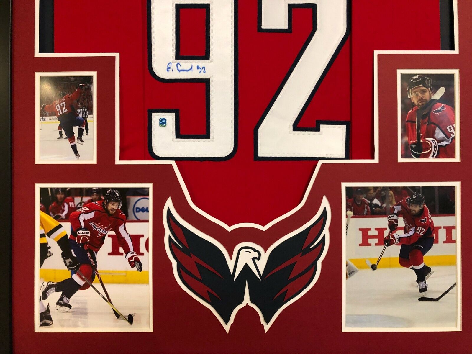 MVP Authentics Framed Washington Capitals Evgeny Kuznetsov Autographed Signed Jersey D&A Coa 314.10 sports jersey framing , jersey framing