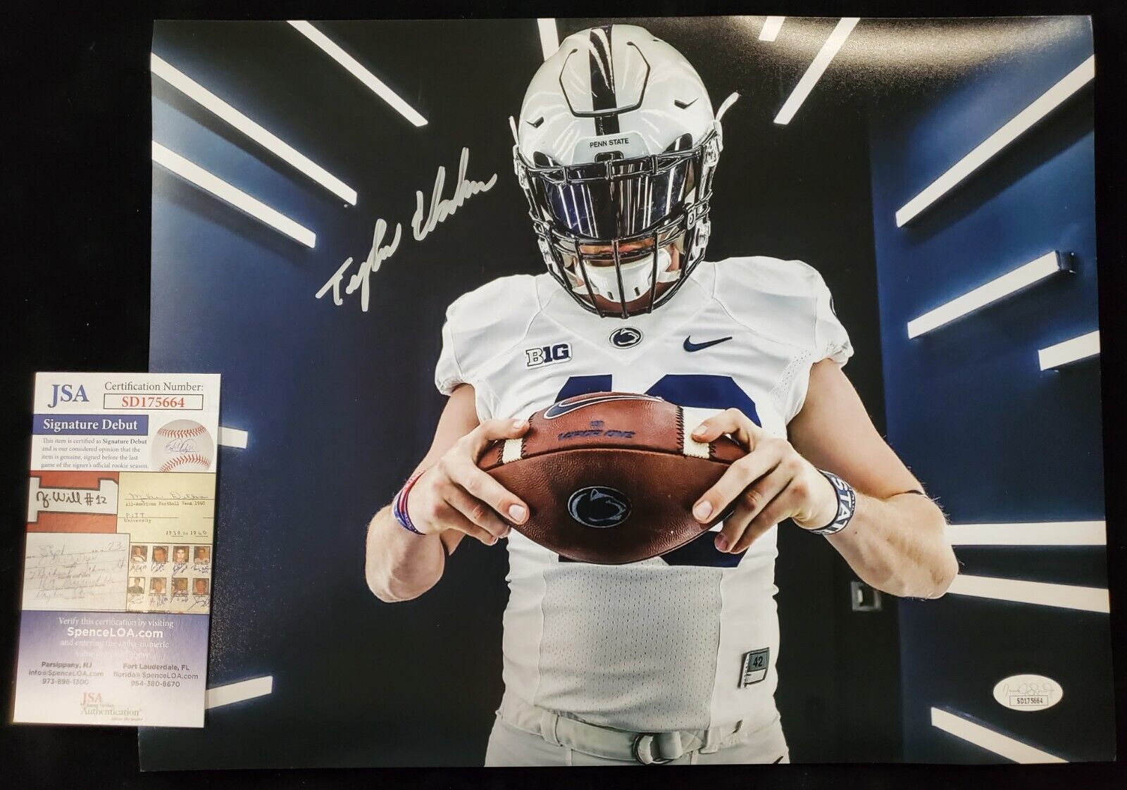 MVP Authentics Penn State Tyler Elsdon Autographed Signed 11X14 Photo Jsa Coa 45 sports jersey framing , jersey framing