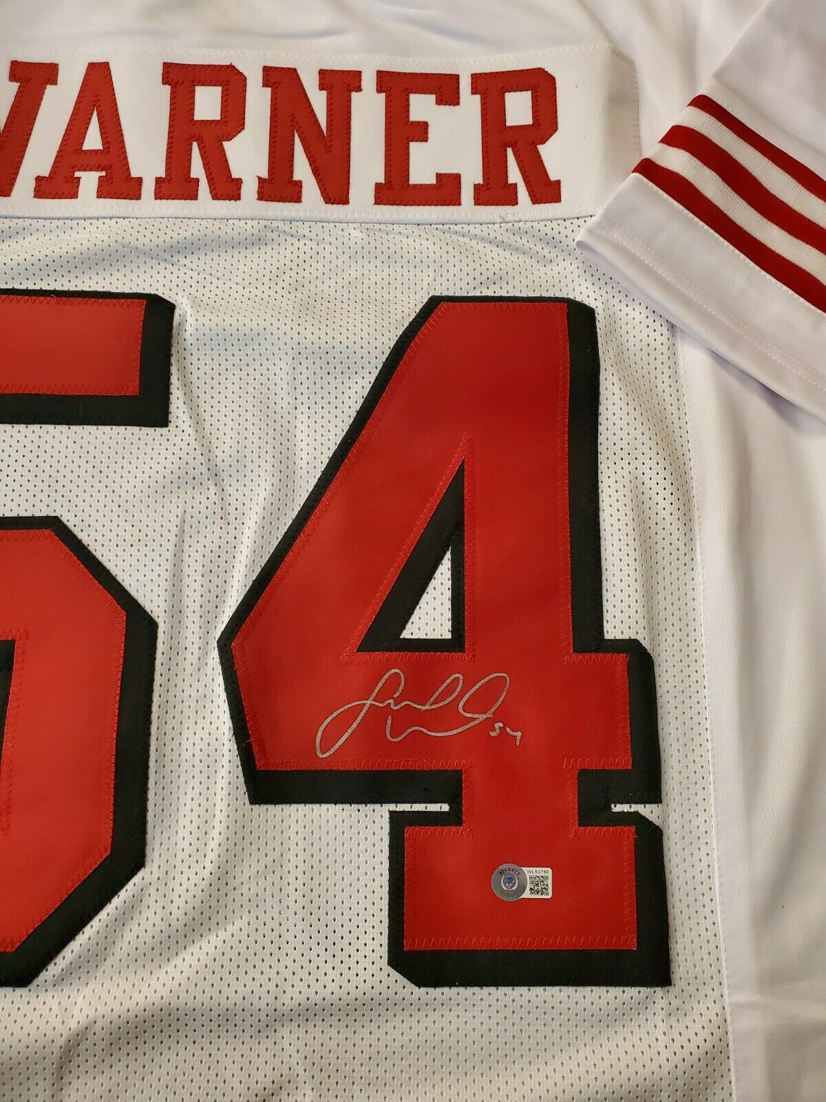 San Francisco 49ers Fred Warner Autographed Red Jersey Beckett BAS Witness  Stock #216830 - Mill Creek Sports
