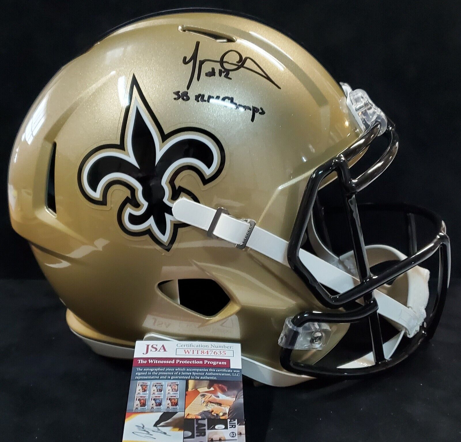 MVP Authentics New Orleans Saints Marques Colston Signed Inscribed F/S Speed Rep Helmet Jsa Coa 269.10 sports jersey framing , jersey framing