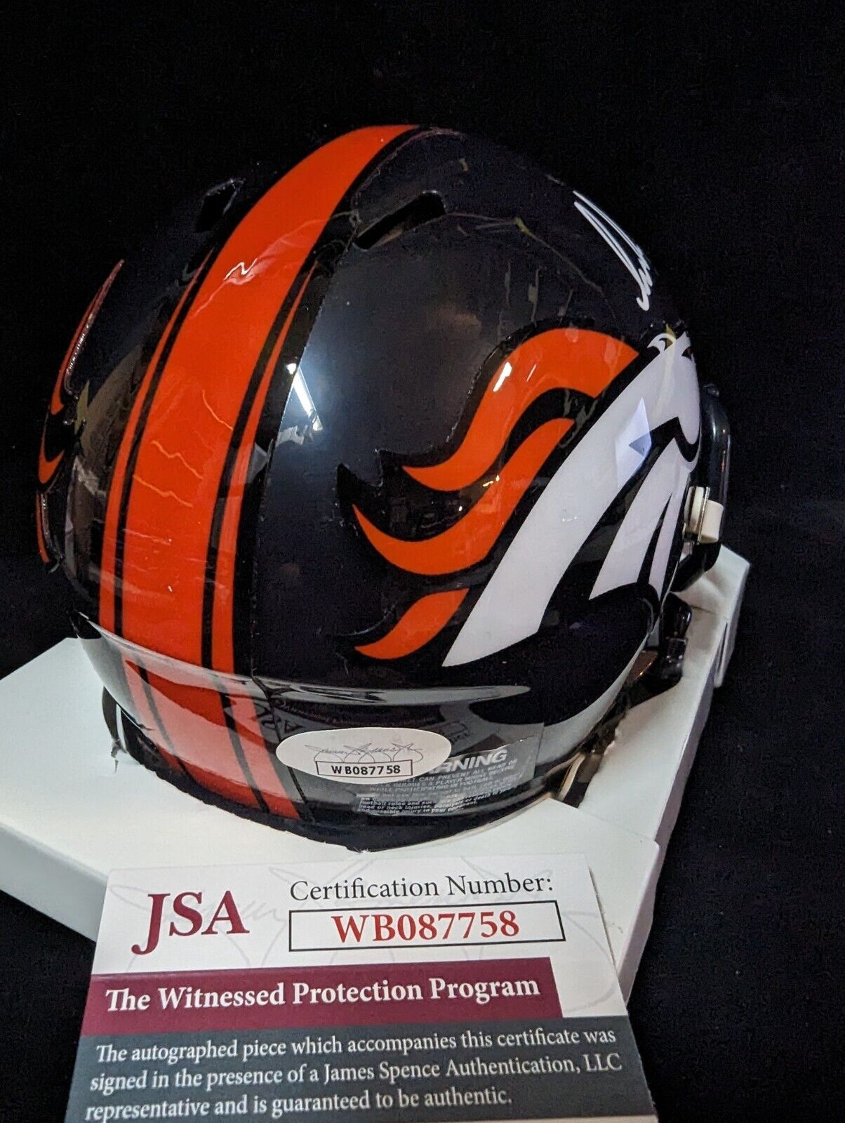 MVP Authentics Denver Broncos Thomas Incoom Autographed Speed Mini Helmet Jsa Coa 81 sports jersey framing , jersey framing