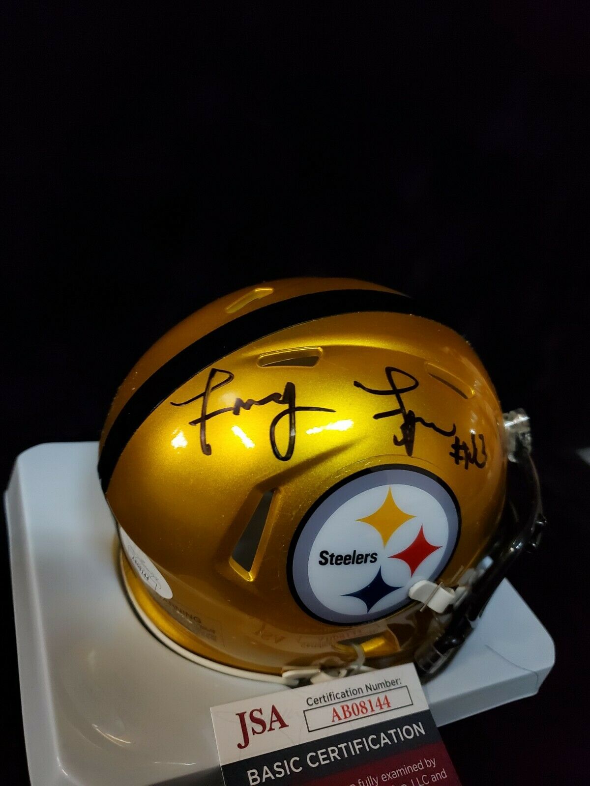 MVP Authentics Pittsburgh Steelers John "Frenchy" Fuqua Signed Flash Mini Helmet Jsa Coa 72 sports jersey framing , jersey framing