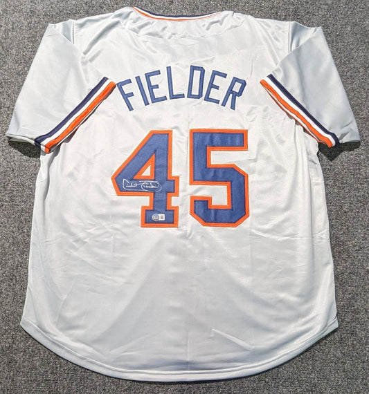 MVP Authentics Detroit Tigers Cecil Fielder Autographed Signed Jersey Beckett Holo 108 sports jersey framing , jersey framing