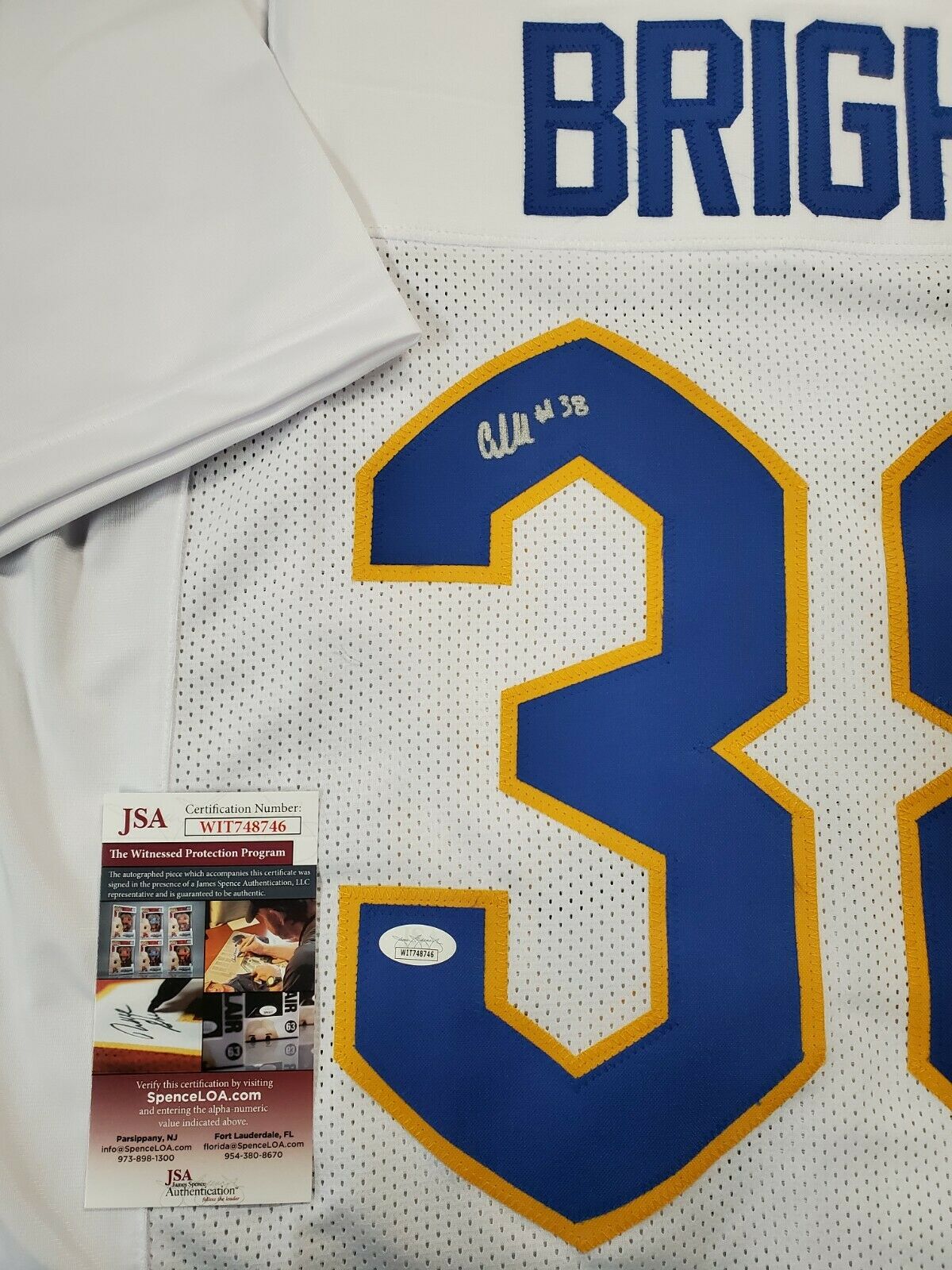 MVP Authentics Pitt Panthers Cam Bright Autographed Signed Jersey Jsa Coa 36 sports jersey framing , jersey framing