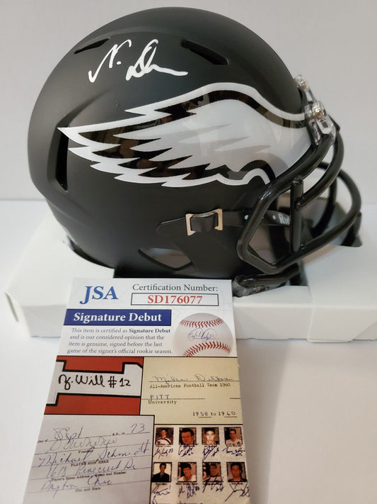 MVP Authentics Philadelphia Eagles Nakobe Dean Autographed Signed Eclipse Mini Helmet Jsa Coa 117 sports jersey framing , jersey framing