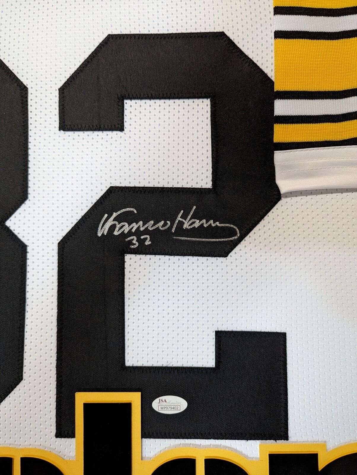 MVP Authentics Framed In Suede Pittsburgh Steelers Franco Harris Autographed Jersey Jsa Coa 1349.10 sports jersey framing , jersey framing