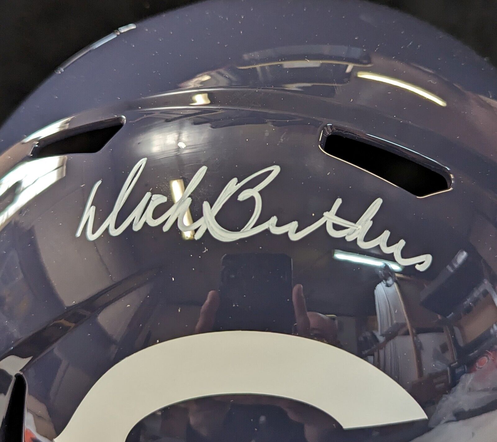 MVP Authentics Chicago Bears Dick Butkus Signed Full Size Speed Replica Helmet Beckett Holo 607.50 sports jersey framing , jersey framing