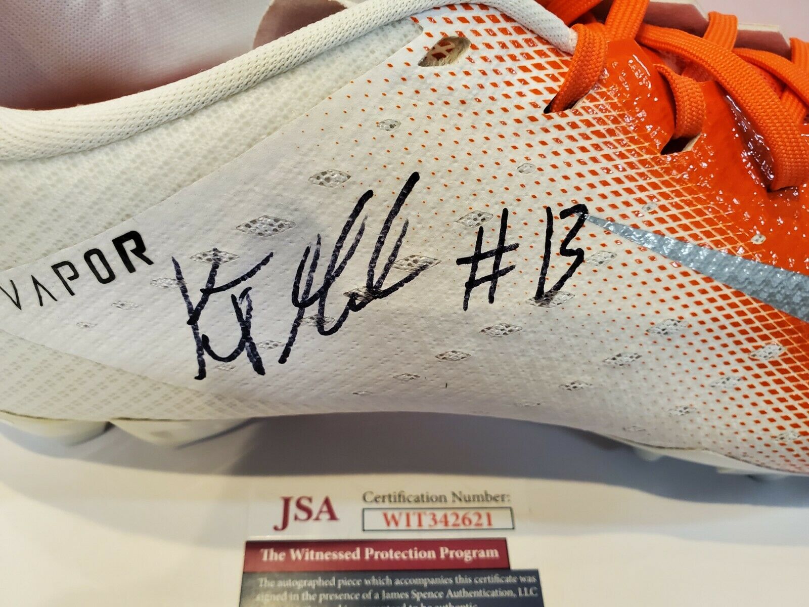 MVP Authentics Denver Broncos Kj Hamler Autographed Signed Nike Vapor Cleat Jsa Coa 125.10 sports jersey framing , jersey framing