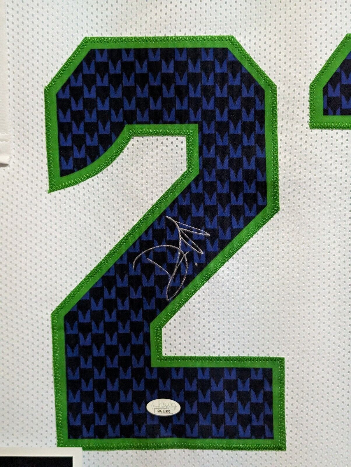 MVP Authentics Framed Seattle Seahawks Devon Witherspoon Autographed Signed Jersey Jsa Coa 585 sports jersey framing , jersey framing