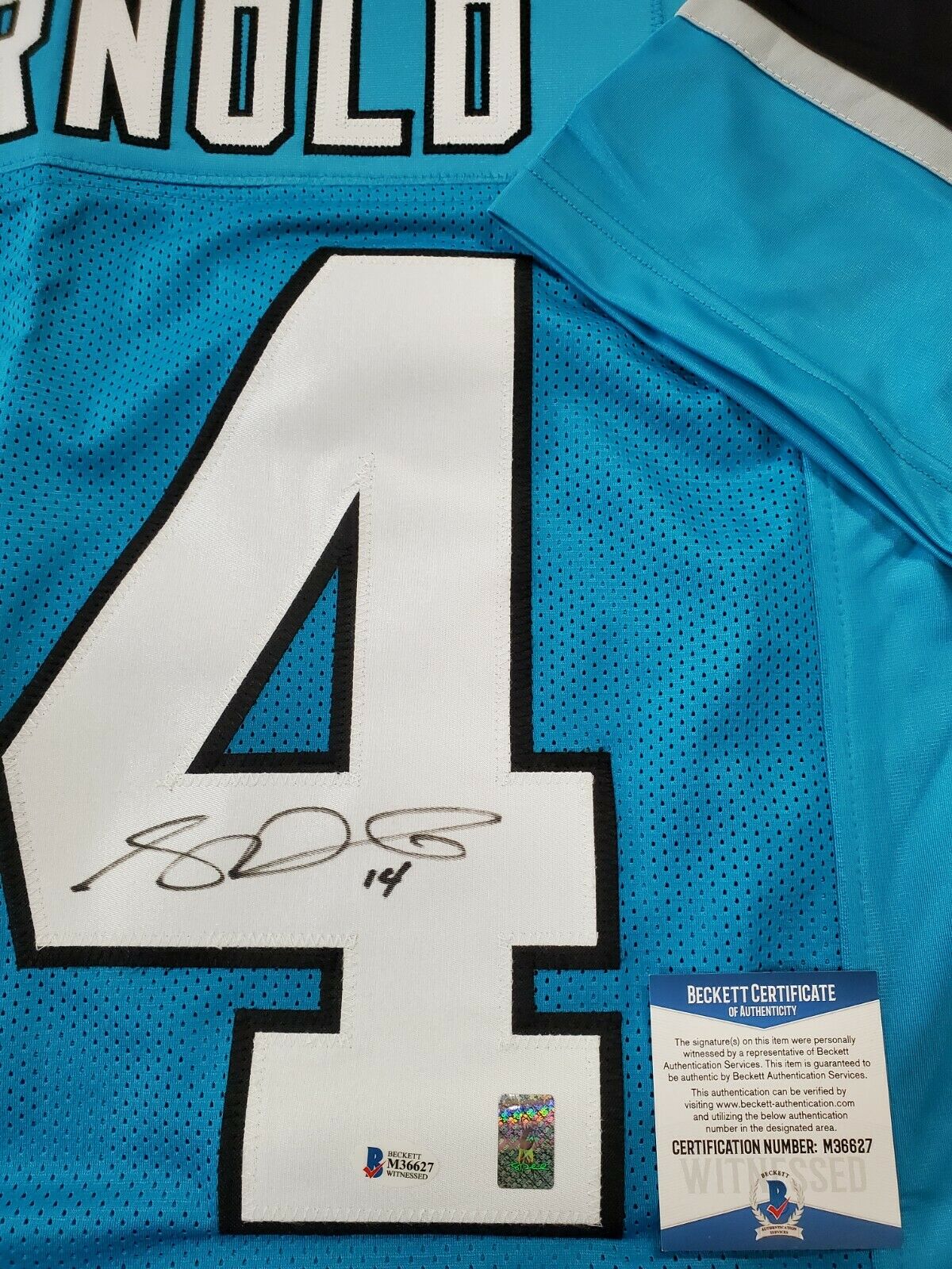 MVP Authentics Carolina Panthers Sam Darnold Autographed Signed Jersey Beckett Coa 179.10 sports jersey framing , jersey framing