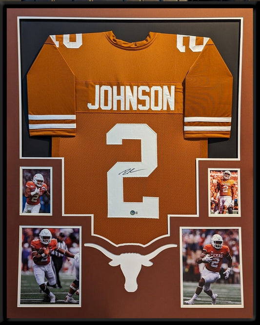 MVP Authentics Framed Texas Longhorns Roschon Johnson Autograph Signed Jersey Beckett Holo 495 sports jersey framing , jersey framing