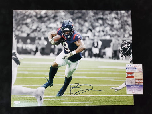 MVP Authentics Houston Texans Brevin Jordan Autographed Signed 16X20 Photo Jsa Coa 81 sports jersey framing , jersey framing