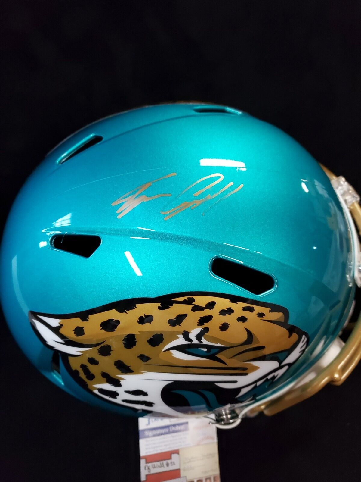MVP Authentics Jacksonville Jaguars Tyson Campbell Signed Full Size Flash Rep Helmet Jsa Coa 315 sports jersey framing , jersey framing