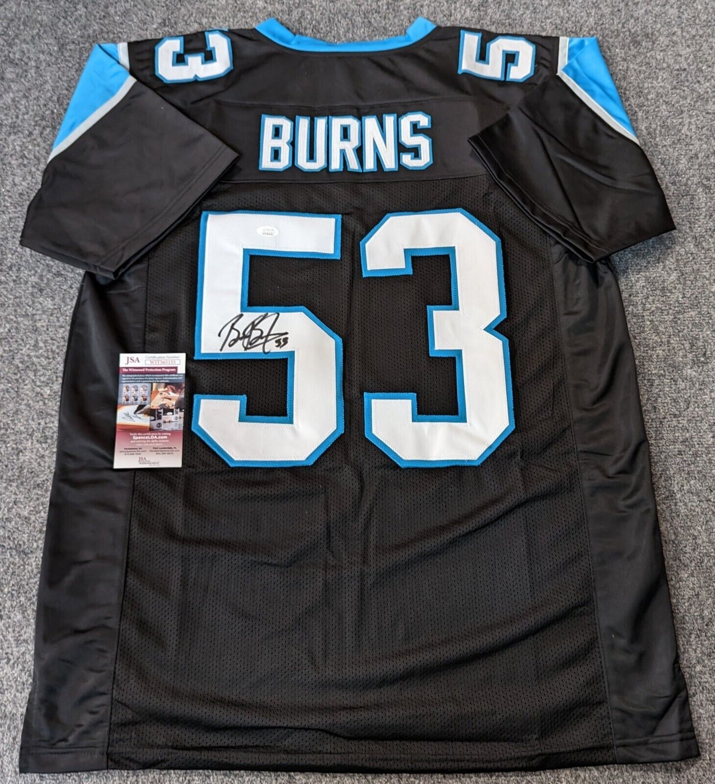 MVP Authentics Carolina Panthers Brian Burns Autographed Signed Jersey Jsa  Coa 143.10 sports jersey framing , jersey framing