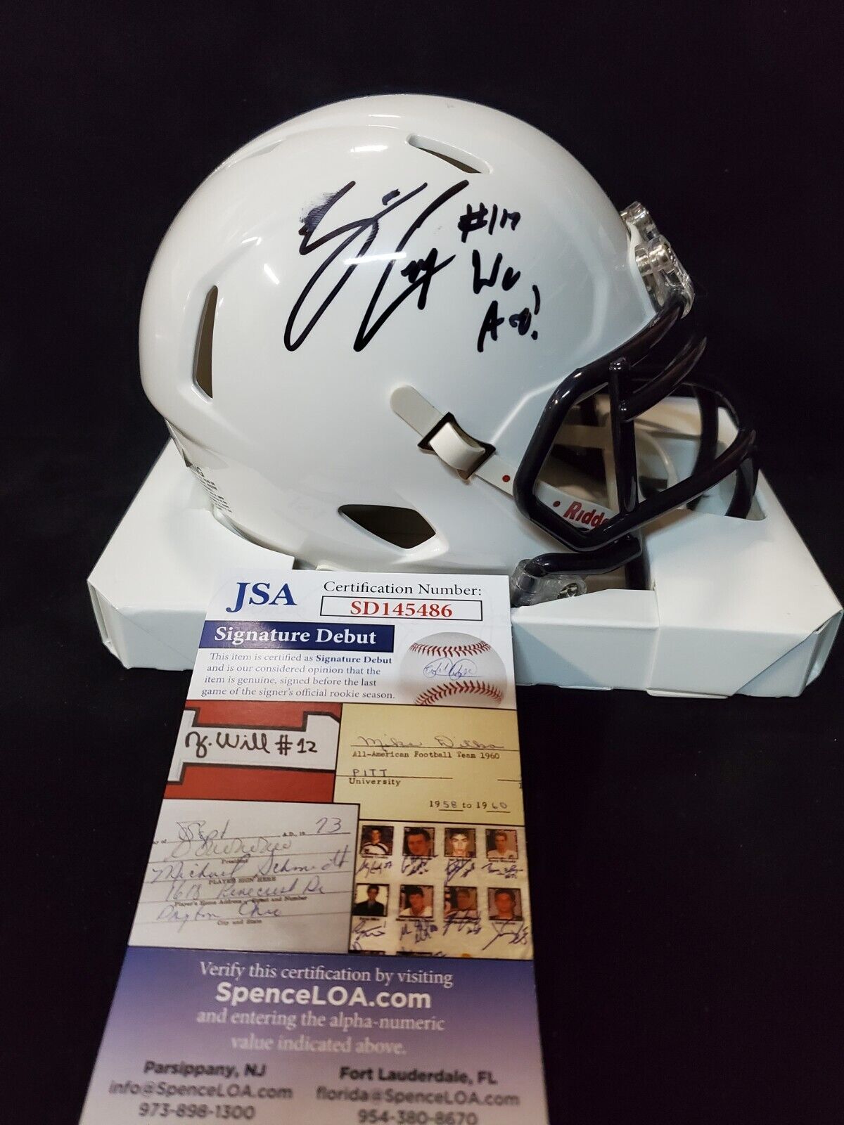 MVP Authentics Penn State Nittany Lions Sean Clifford Autographed Inscribed Mini Helmet Jsa Coa 81 sports jersey framing , jersey framing