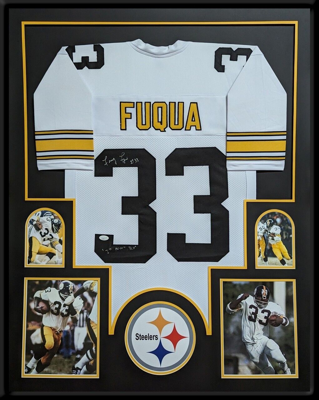 MVP Authentics Framed Pittsburgh Steelers John Frenchie Fuqua Autographed Signed Jersey Jsa Coa 315 sports jersey framing , jersey framing