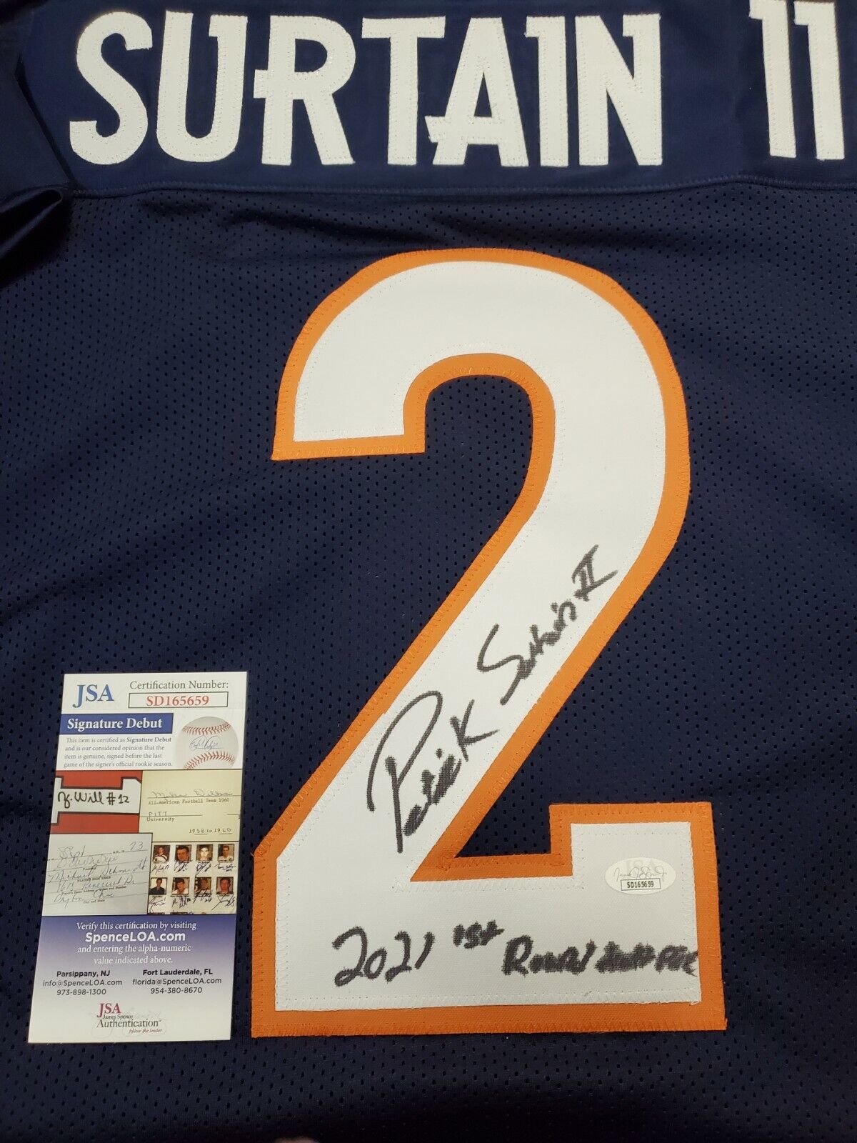MVP Authentics Denver Broncos Patrick Surtain Ii Autograph Signed Inscribed Jersey Jsa  Coa 179.10 sports jersey framing , jersey framing