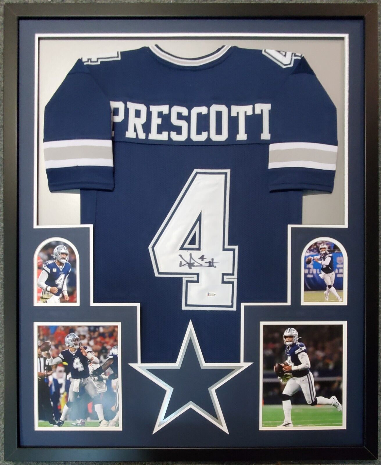 MVP Authentics Framed Dallas Cowboys Dak Prescott Autographed Signed Jersey Beckett Coa 607.50 sports jersey framing , jersey framing