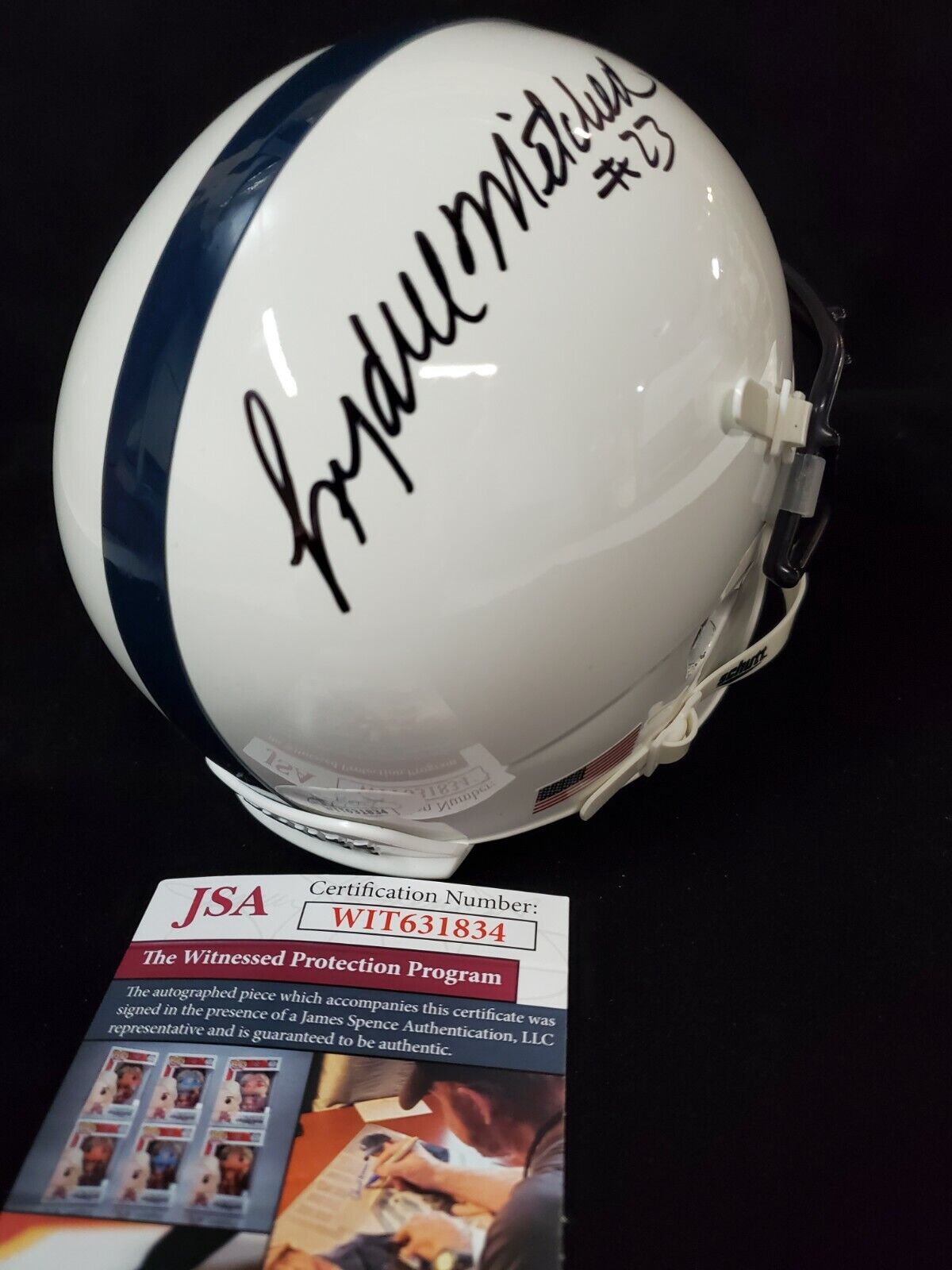 MVP Authentics Penn State Nittany Lions Lydell Mitchell Autographed Signed Mini Helmet Jsa Coa 71.10 sports jersey framing , jersey framing