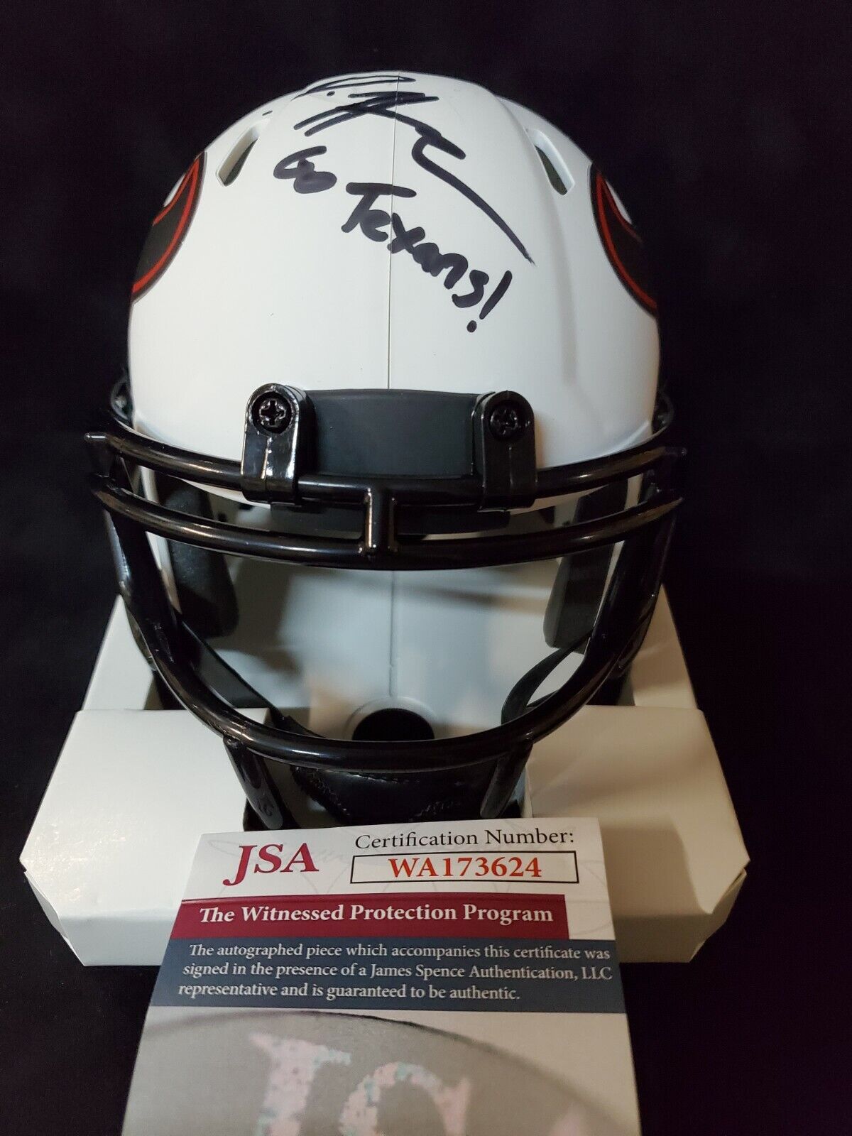 MVP Authentics Houston Texans Daesean Hamilton Signed Inscribed Lunar Mini Helmet Jsa Coa 85.50 sports jersey framing , jersey framing