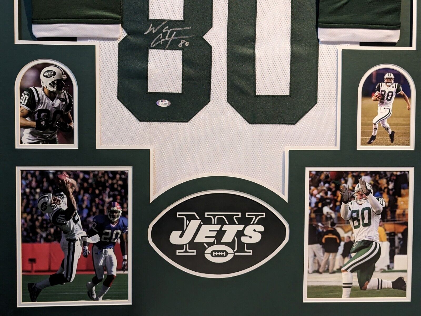 MVP Authentics Framed New York Jets Wayne Chrebet Autographed Signed Jersey Psa Coa 405 sports jersey framing , jersey framing