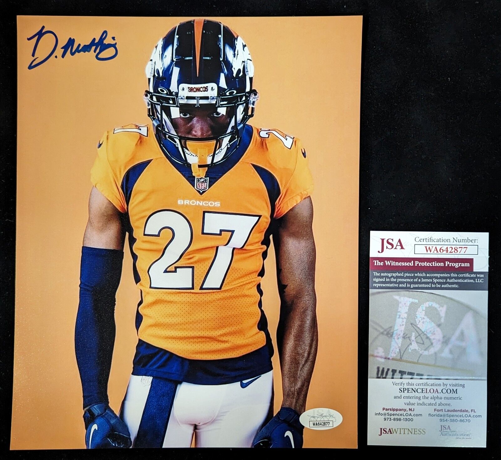 MVP Authentics Denver Broncos Damarri Mathis Autographed Signed 8X10 Photo Jsa Coa 58.50 sports jersey framing , jersey framing