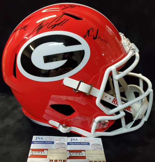 MVP Authentics Tyson Campbell, Nakobe Dean, Nolan Smith Jr, Eric Stokes Uga Replica Helmet Jsa 472.50 sports jersey framing , jersey framing