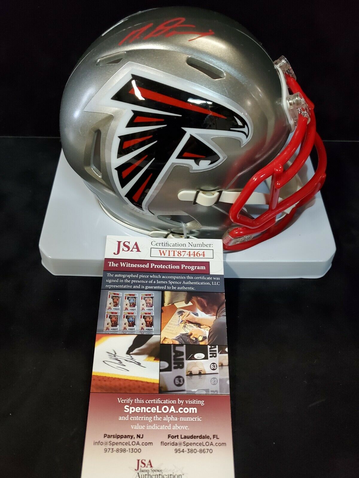 MVP Authentics Atlanta Falcons Mike Davis Autographed Signed Flash Mini Helmet Jsa Coa 89.10 sports jersey framing , jersey framing