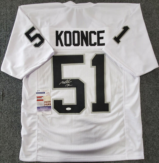 MVP Authentics Las Vegas Raiders Malcolm Koonce Autographed Jersey Jsa Coa 94.50 sports jersey framing , jersey framing