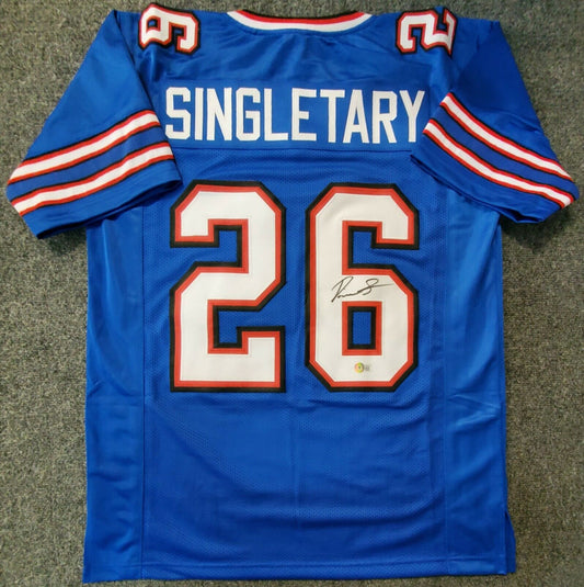 MVP Authentics Buffalo Bills Devin Singletary Autographed Signed Jersey Beckett Coa 107.10 sports jersey framing , jersey framing