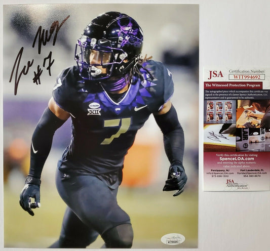 MVP Authentics Tcu Horned Frogs Tre'von Moehrig Autographed Signed 8X10 Photo Jsa Coa 54 sports jersey framing , jersey framing