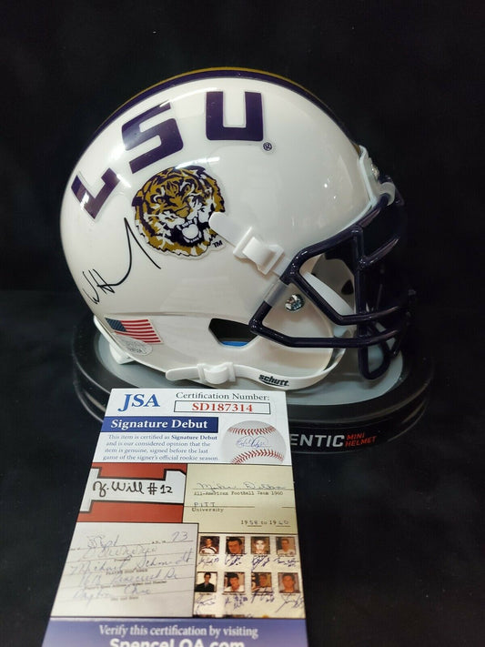 MVP Authentics Lsu Tigers Walker Howard Autographed Speed Mini Helmet Jsa Coa 72 sports jersey framing , jersey framing