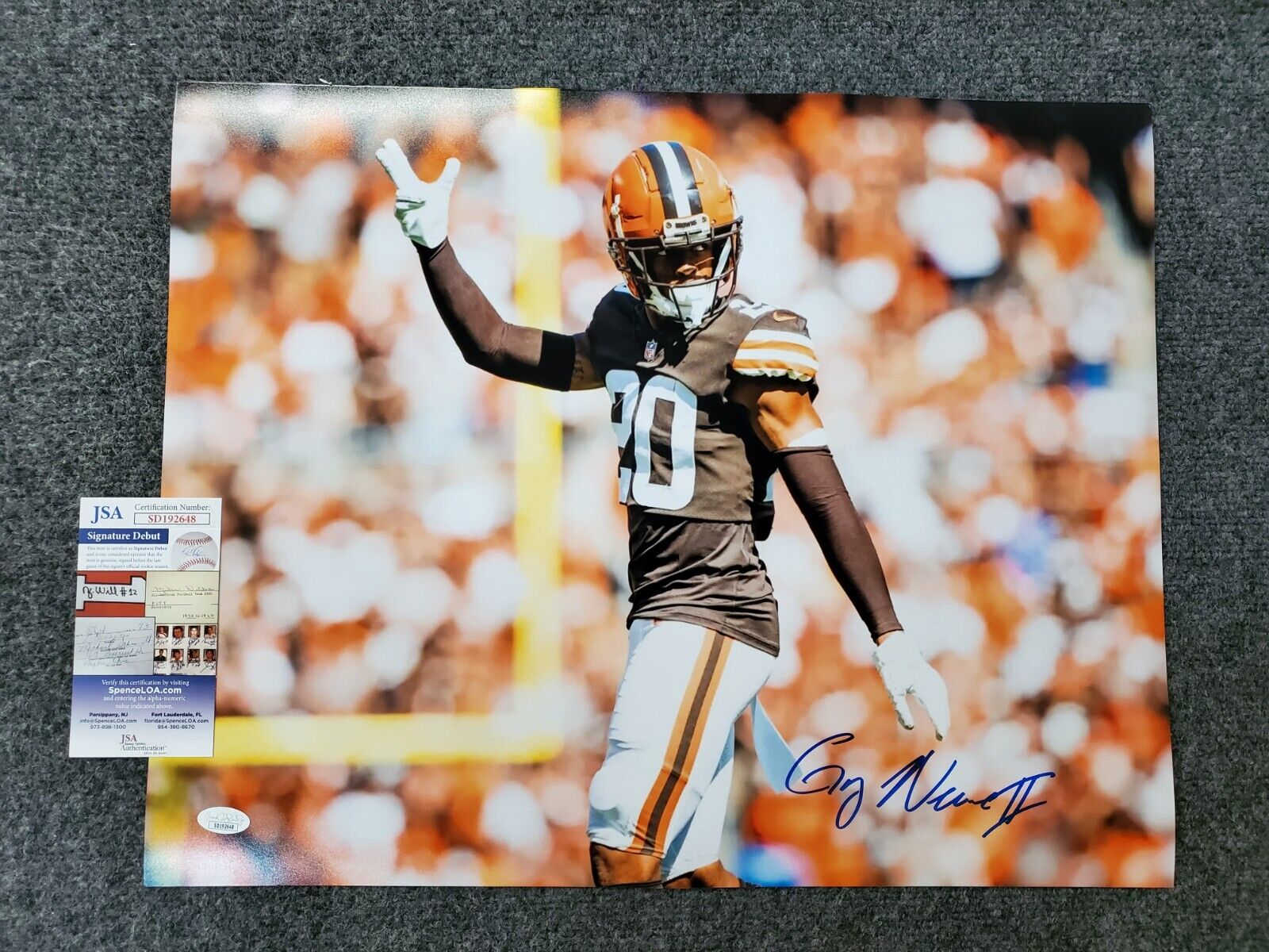 MVP Authentics Cleveland Browns Greg Newsome Ii Autographed Signed 16X20 Photo Jsa Coa 90 sports jersey framing , jersey framing