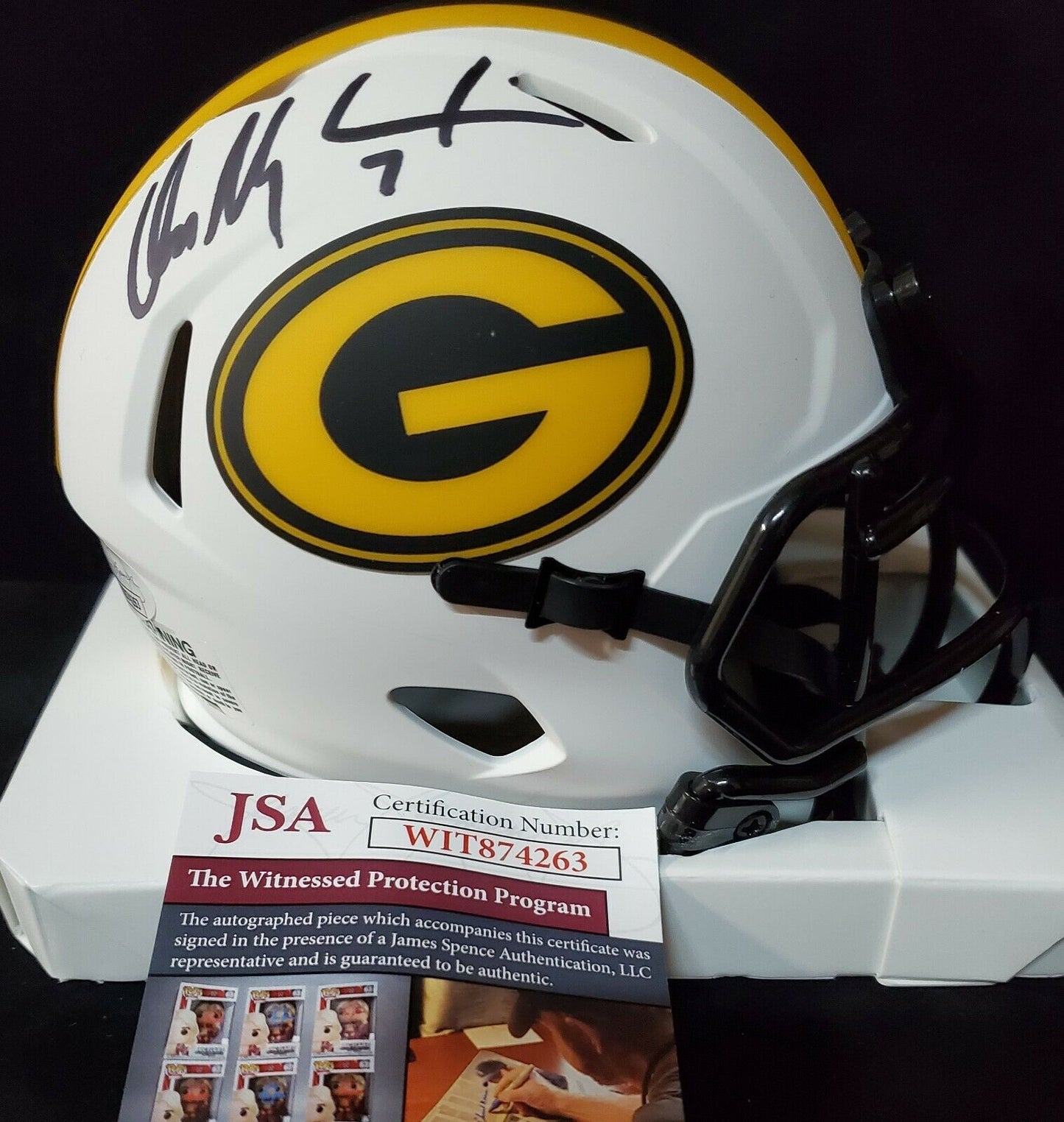 MVP Authentics Don Majkowski Autographed Green Bay Packers Lunar Mini Helmet Jsa Coa 90 sports jersey framing , jersey framing
