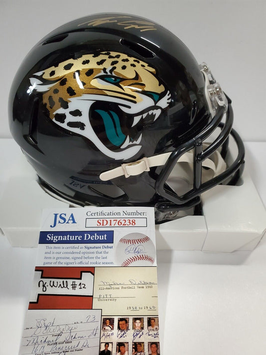 MVP Authentics Jacksonville Jaguars Tyson Campbell Signed Speed Mini Helmet Jsa Coa 108 sports jersey framing , jersey framing