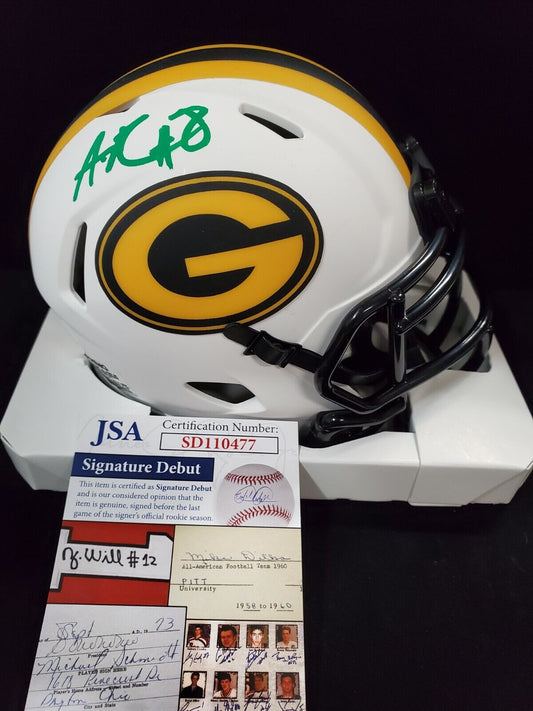 MVP Authentics Green Bay Packers Amari Rodgers Autographed Signed Lunar Mini Helmet Jsa Coa 117 sports jersey framing , jersey framing