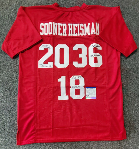 MVP Authentics Oklahoma Sooners "Sooner Heisman" 3X Autographed Signed Insc. Jersey Psa Coa 135 sports jersey framing , jersey framing