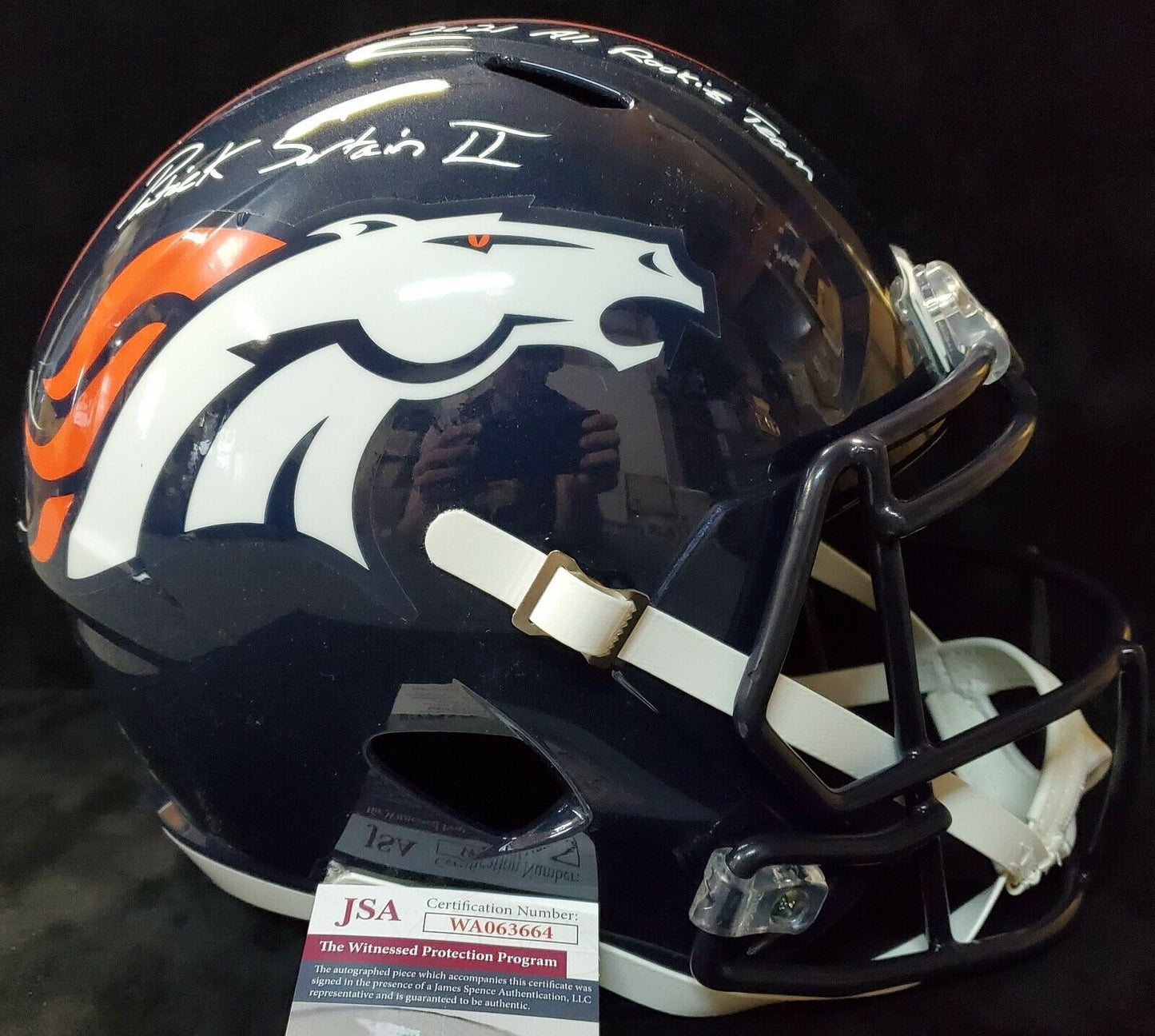 MVP Authentics Denver Broncos Pat Surtain Ii Signed Inscribed Full Size Speed Rep Helmet Jsa 292.50 sports jersey framing , jersey framing